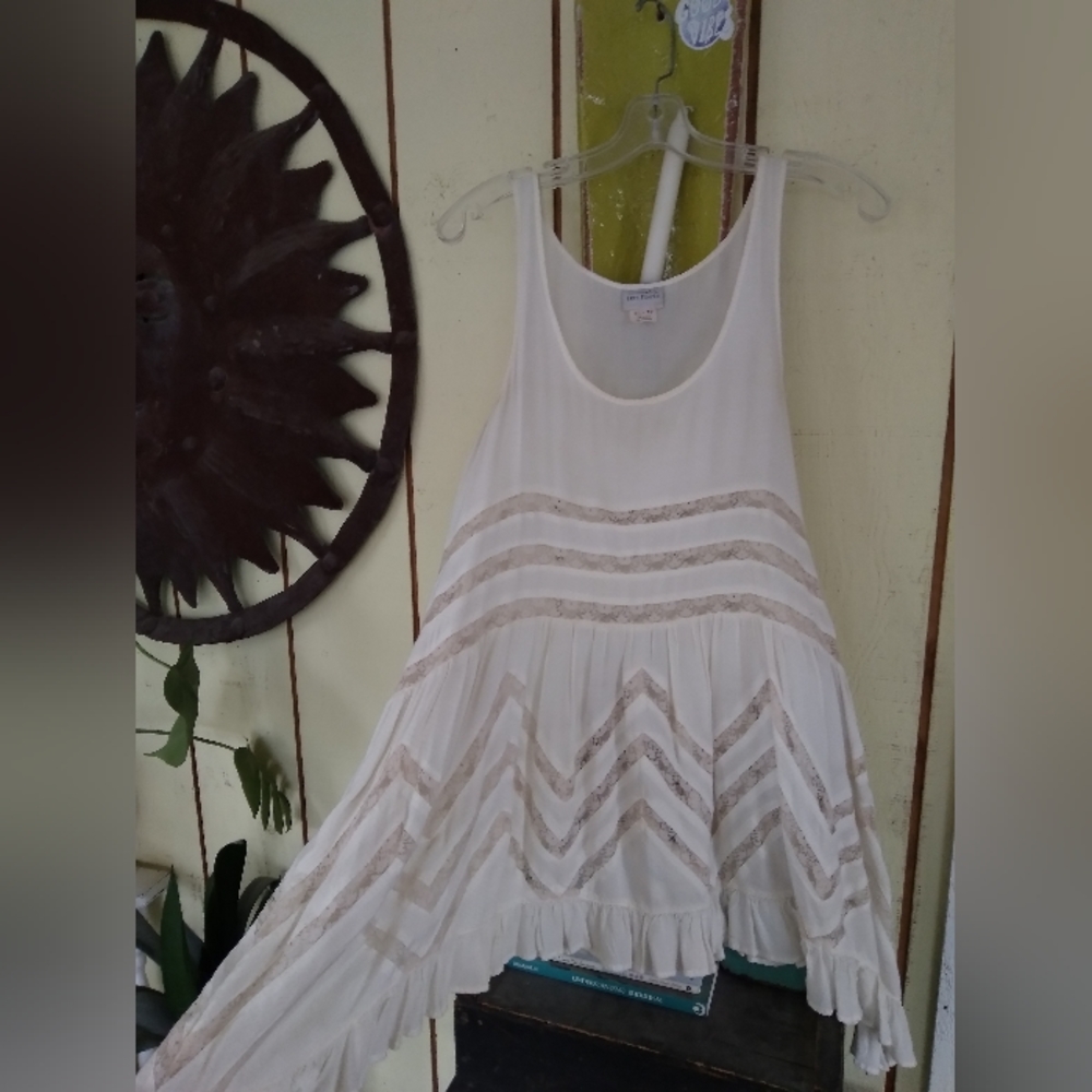Free People Cream Sleeveless Dress
